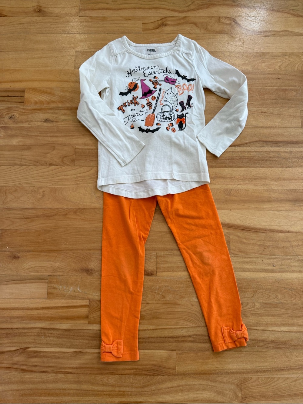 Gymboree Halloween Graphic Top & Orange Leggings Set